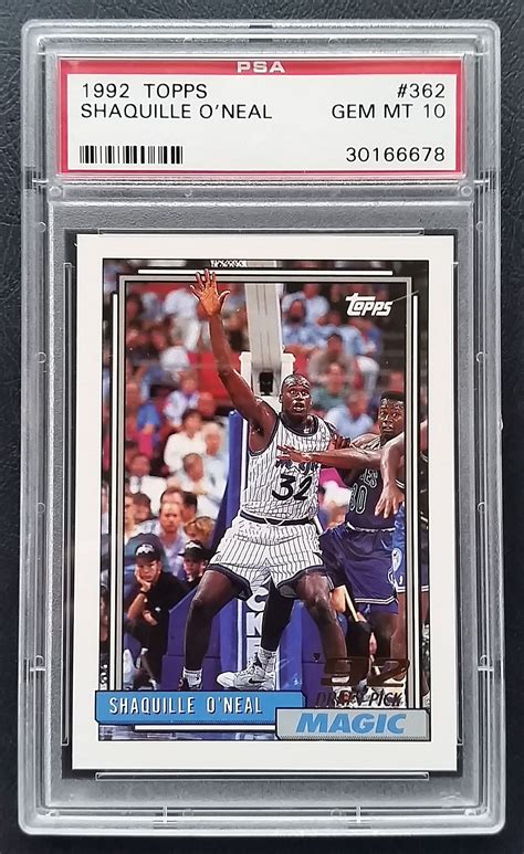 1992 Topps Basketball Shaquille O'Neal Rookie Card graded Gem Mint 10 by PSA | Shaquille o'neal ...