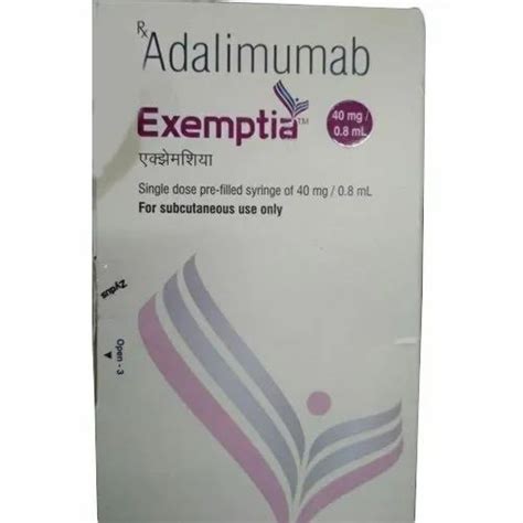 Adalimumab Injection 40mg at Rs 25000/pfs | Exemptia Arthritic Drugs in Ahmedabad | ID: 23942200373