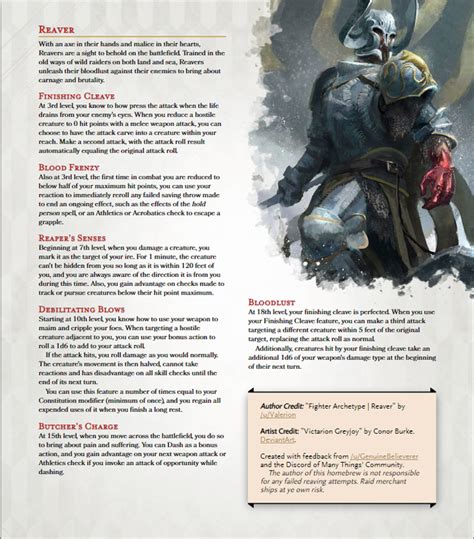 Fighter Subclass | Reaver | Grab Your Axe, Take to the High Seas, and ...