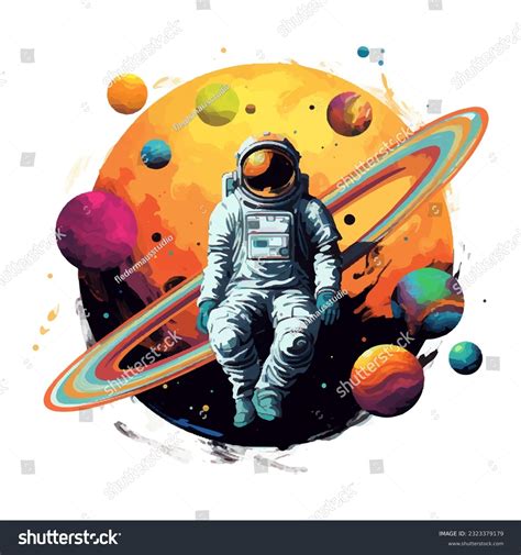 Astronaut Space Background Drawing