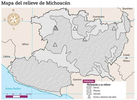 Mapa de Relieve de Michoacán - Mapas de México para descargar