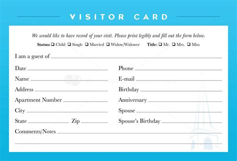 62D2C Guest Card Template | Wiring Library Inside Church Visitor Card Template - Great Sample ...