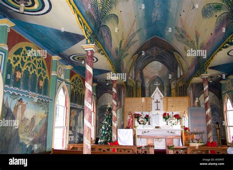 The painted interior of Saint Benedict Catholic Church located in Captin Cook on the Big Island ...