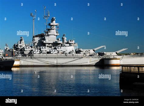 The USS Massachusetts, a US Navy South Dakota class Battleship, is ...