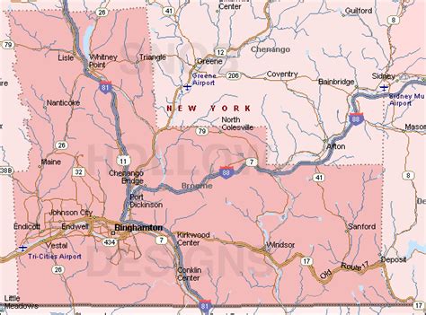 Broome County New York color map