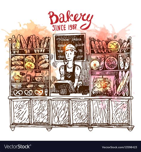 Bakery Drawing Images : Bakery Shop Draw Closed Village Pages Quaint ...