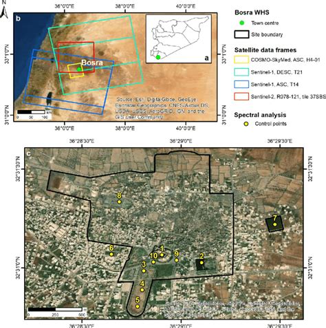 Bosra UNESCO World Heritage Site (WHS). (a) Location of Bosra in... | Download Scientific Diagram