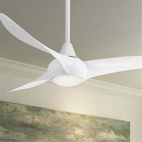 Led Light Wave Modern Ceiling Fan With Remote Control White - Ceiling ...