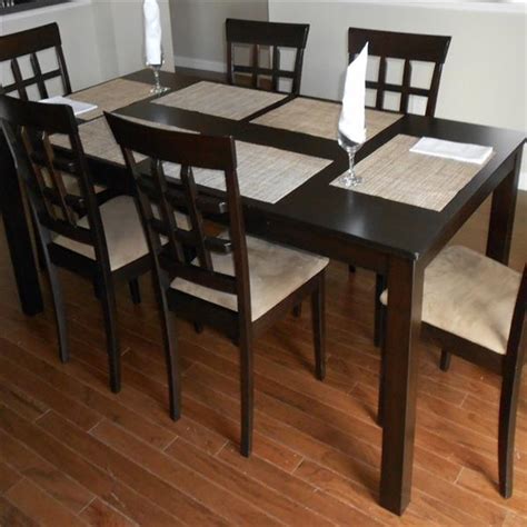 Cherry Wood Dining Table W/ Padded Chairs - Upscale Furniture