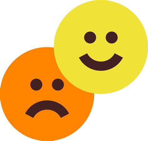 Happy or sad emoji character icon in yellow and orange color. 24243124 ...