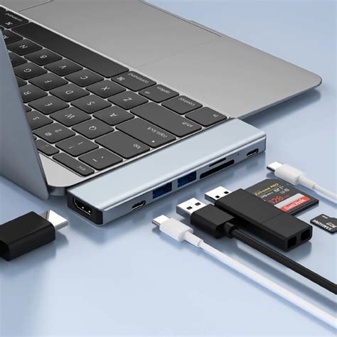 MacBook Adapter 7-in-1 | HDMI 4K - USB-C - USB 3.0 - USB 2.0 - Geeektech.com