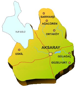 Aksaray Towns Map