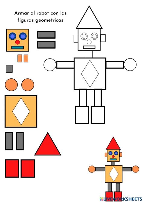 Figuras geométricas ROBOT worksheet | Geometric drawing, Seed bead art, Shape activities preschool