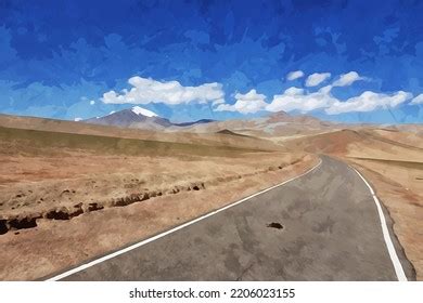 1,168 Desert Road Painting Images, Stock Photos & Vectors | Shutterstock