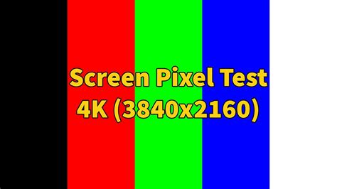 Screen Pixel Test 4K (3840x2160) - Main Colors - YouTube