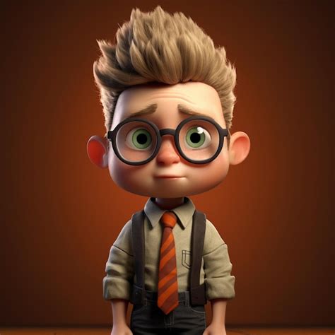 Premium AI Image | A cartoon character with a tie and glasses