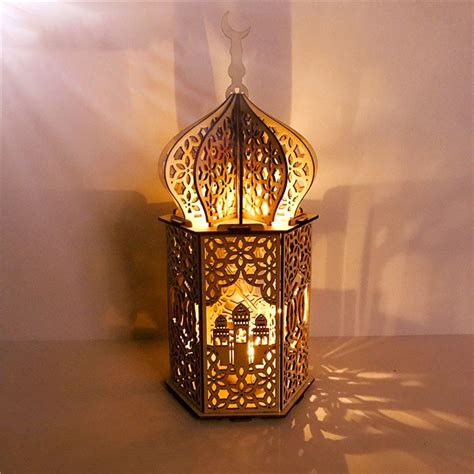 AIHOME 2020 Ramadan Decorations Eid Mubarak Home LED Light Wooden ...