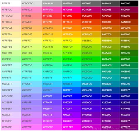 十六进制颜色代码大全_十六进制颜色表-CSDN博客