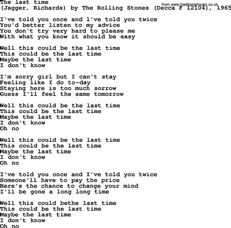 The Last Time Lyrics - horangi web