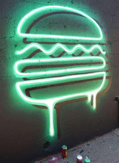 Burger Neon Sign Home Decor Gift Food Neon Custom Neon - Etsy | Murales de arte callejero ...