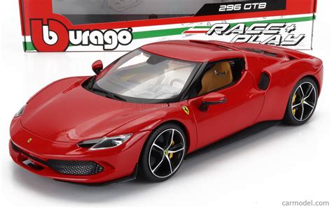 BURAGO BU16018CAR Echelle 1/18 | FERRARI 296 GTB HYBRID 830HP V6 2021 - EXCLUSIVE CARMODEL ROSSO ...