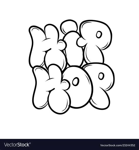 Hip hop music party in graffiti style Royalty Free Vector