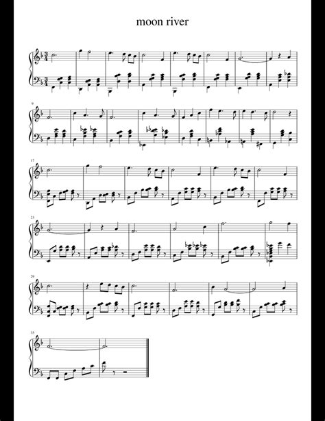 moon river 반 sheet music for Piano download free in PDF or MIDI