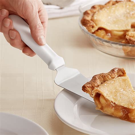 Choice 10 1/2" Pie Server with White Polypropylene Handle