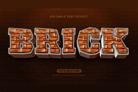 Brick Editable Text Effect Style Vector Graphic by diqtam · Creative Fabrica