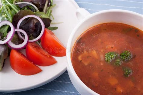 Soup and Salad stock image. Image of onion, vegetarian - 13559931