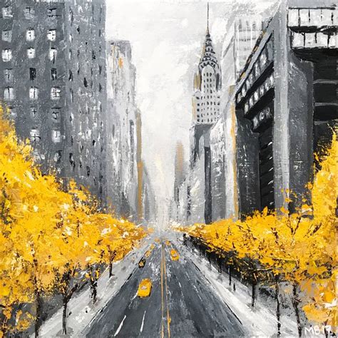 Fall in New York Painting by Margarita Buttenmueller | Saatchi Art