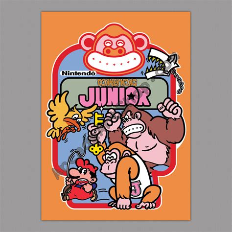 Donkey Kong Jr. Nintendo large arcade poster 50x70cm – Arcade Art Shop