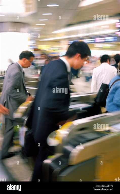 rush hour in subway station, Tokyo, Japan Stock Photo - Alamy