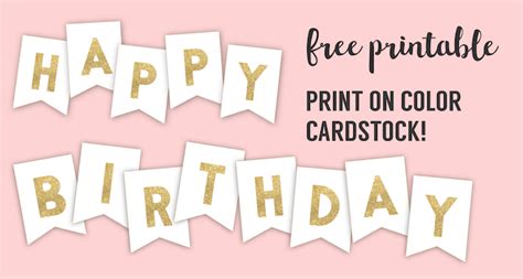 Happy Birthday Banner Printable Template - Paper Trail Design