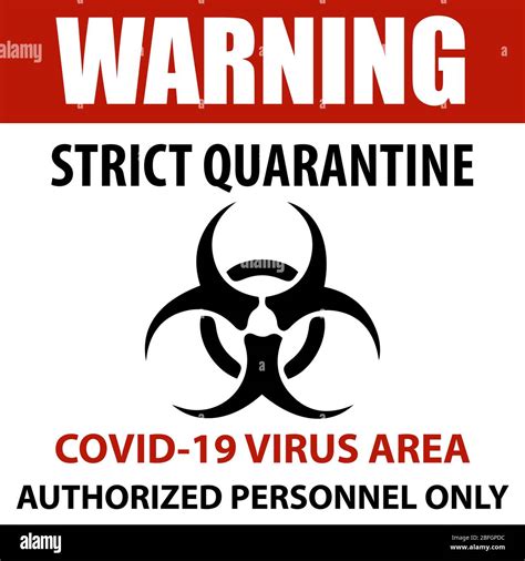 Coronavirus quarantine sign. Information warning sign about quarantine measures in public places ...