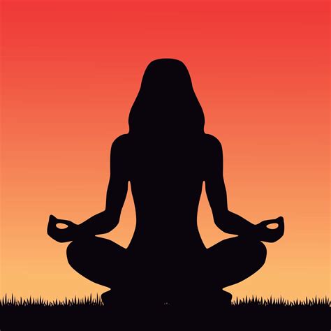 Young woman silhouette practicing yoga at sunset 2520923 Vector Art at Vecteezy