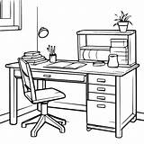 Premium Vector  Cute Line Art Study table coloring Page sketch template