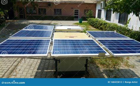 Solar Energy Panels in College Experiment Project for Renewable Energy Stock Photo - Image of ...