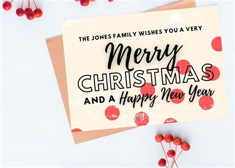 Printable Merry Christmas Card for Family Merry Christmas - Etsy ...