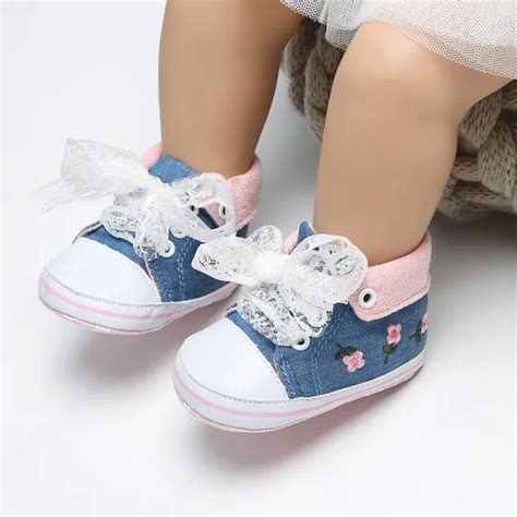 Baby Girls Shoes Newborn Baby Shoes Princess Embroidery Floral Soft ...