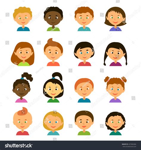 Avatars Childrengirls Boys Different Appearance Nationalitycartoon ...