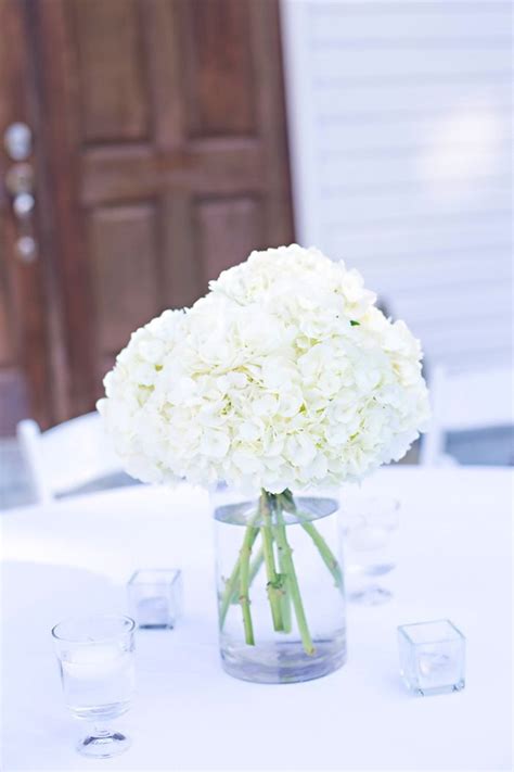 Simple Hydrangea Wedding Centerpieces