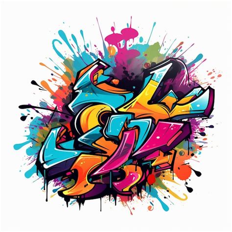 Premium AI Image | a colorful graffiti art with the word graffiti on it