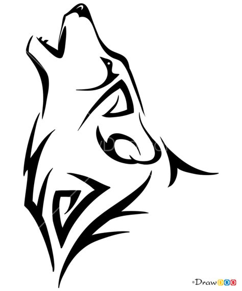 How to Draw Tribal Wolf Tattoo, Tattoo Wolfs