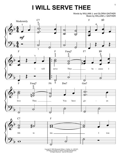 I Will Serve Thee | Sheet Music Direct