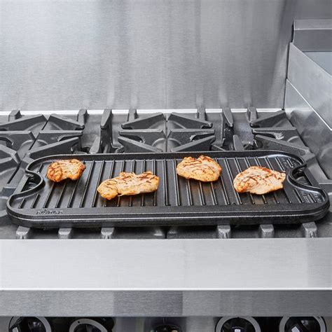 Lodge Cast Iron Reversible Griddle - Pre-Seasoned | WebstaurantStore