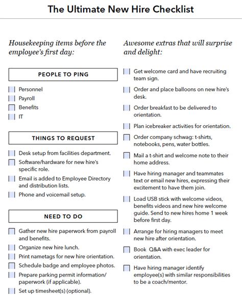 New Employee Onboarding Checklist Template | PDF Template