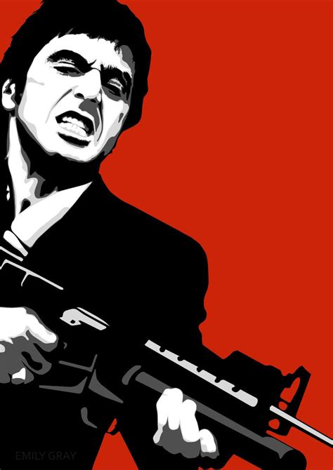 Graphic Art Poster - Scarface - Tony Montana - Say Hello To My Little ...