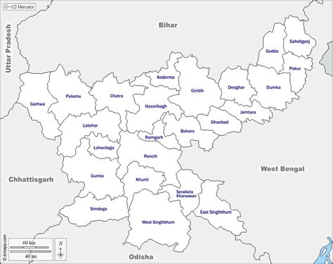 District Map Of Jharkhand