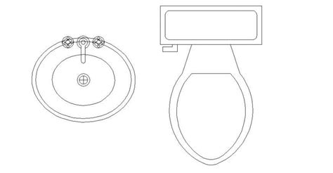 Toilet sheet and sink top view elevation block cad drawing details dwg ...